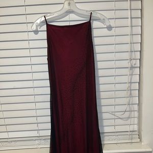 Black and red prom dress, opened on side
